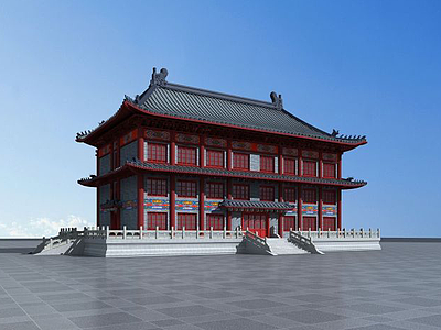 3d唐代宫殿模型