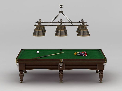 欧式复古金属桌球吊灯3d模型