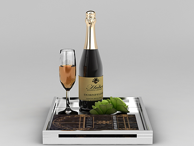 3d香槟酒免费模型