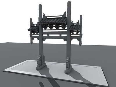 中国古代牌坊3d模型