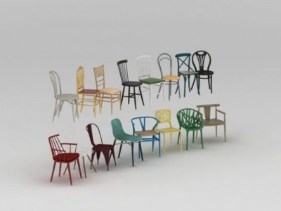 3d北欧简约餐椅模型