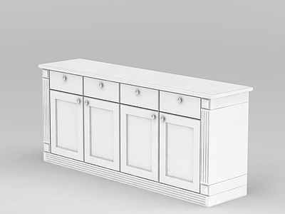 白色简约餐边柜模型3d模型