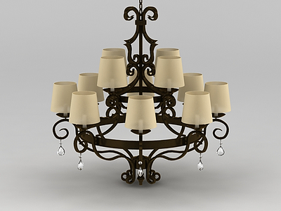 美式客厅吊灯模型3d模型