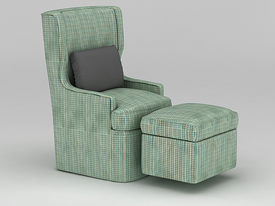 3d绿色休闲沙发模型