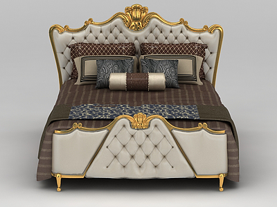 3d古典欧式床免费模型