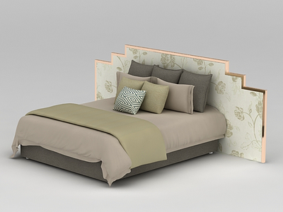 中式风格床模型3d模型