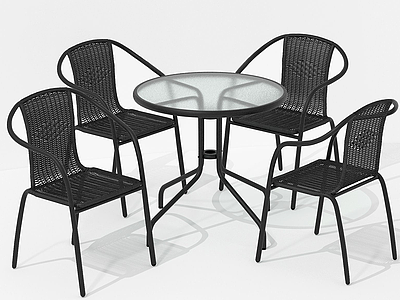 美式休闲室内桌椅户外模型3d模型