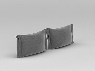 高档灰色沙发靠枕模型