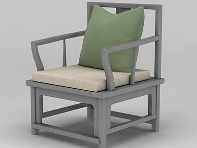 中式实木休闲椅模型3d模型