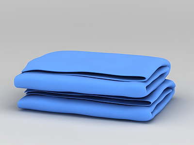 3d蓝色毛巾免费模型