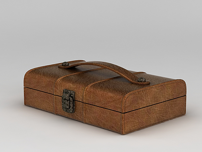 3d复古手提箱子盒子模型