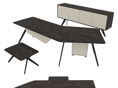 现代简易办公椅桌模型3d模型