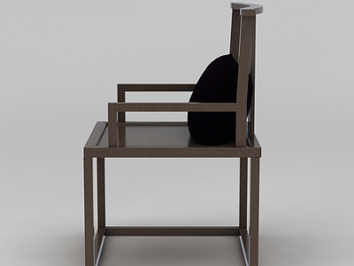 3d中式实木靠背椅模型