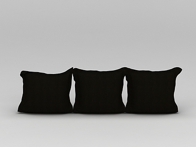 3d黑色布艺抱枕免费模型