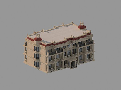 3d简约3层别墅模型