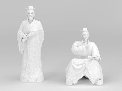 3d古代人物雕塑模型