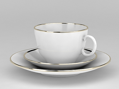 3d镶边咖啡杯模型