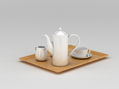茶壶咖啡杯模型3d模型