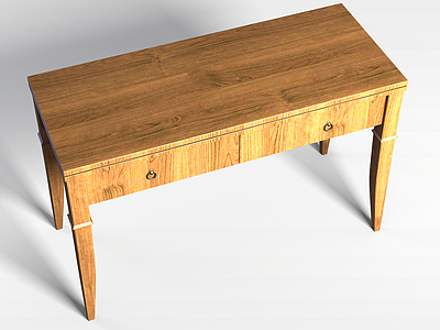 3d实木简约书桌模型