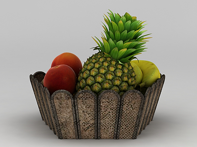 3d水果盘模型
