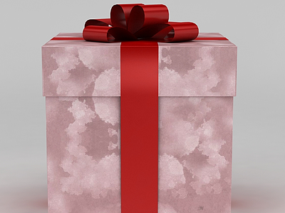 3d粉色礼物盒模型