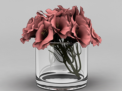 虾色玻璃杯花模型3d模型