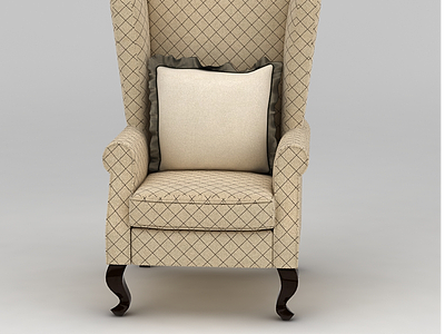 3d米色网格沙发椅免费模型