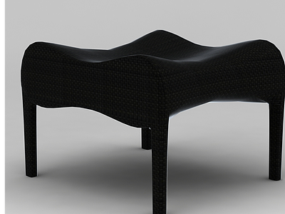 3d创意黑色沙发凳免费模型