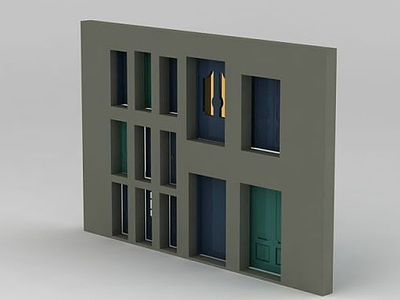 法式酒店大门组合模型3d模型
