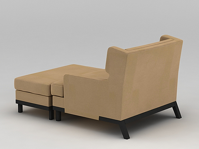 驼色沙发躺椅模型3d模型