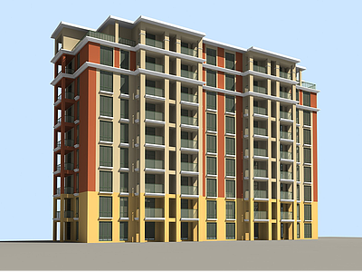 多层公寓楼模型3d模型