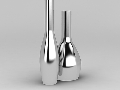 3d简约不锈钢花瓶模型