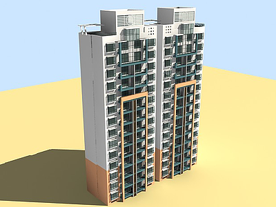 3d小高层住宅楼模型