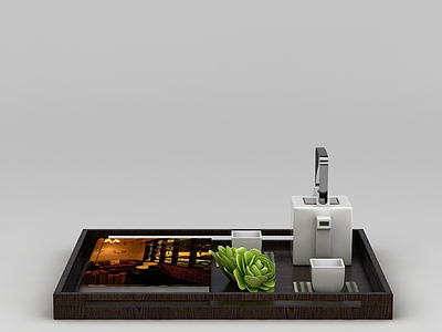 餐厅茶具摆件模型3d模型