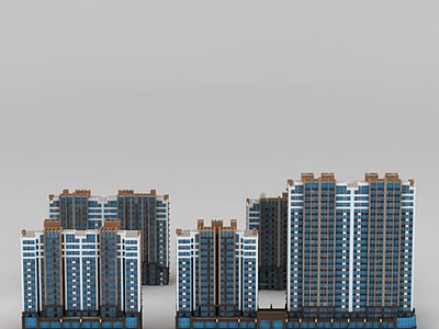 3d商业住宅楼模型