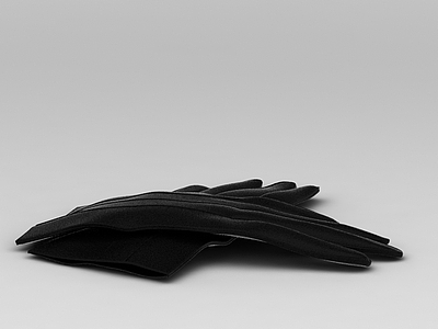 3d黑色皮手套免费模型