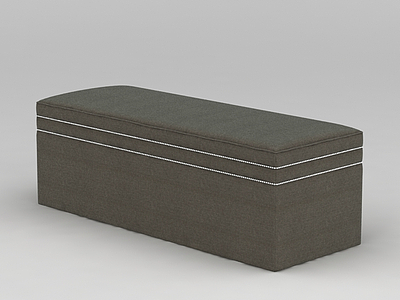 美式简约布艺沙发凳模型3d模型