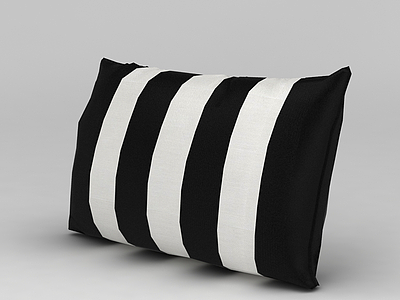 C4D黑白條紋枕頭3d模型模型
