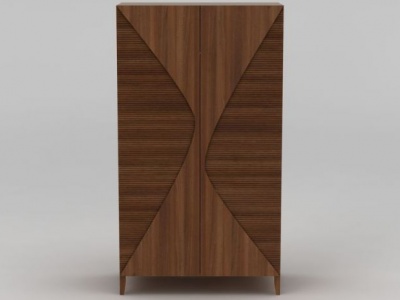 现代实木储物柜3d模型