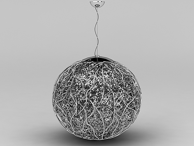 现代球形金属吊灯模型3d模型
