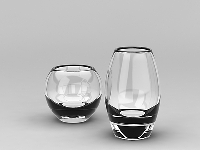 3d现代玻璃杯模型