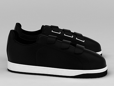 3d黑色板鞋免费模型