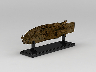 中式复古鱼摆件模型3d模型