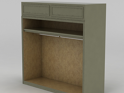 室内无门衣柜模型3d模型