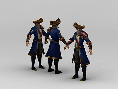 海盗船长模型3d模型