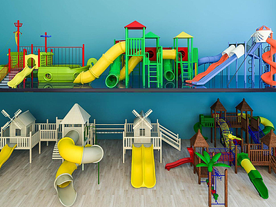 儿童乐园滑梯组合模型3d模型