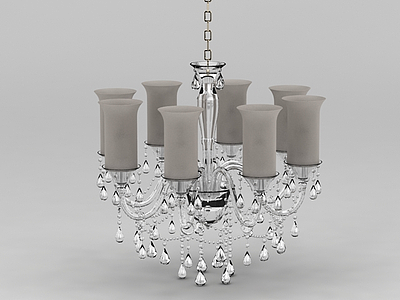 精美客厅水晶吊灯模型3d模型