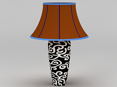 花纹陶瓷台灯模型3d模型