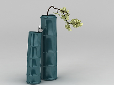 仿真绿色竹子花瓶模型3d模型