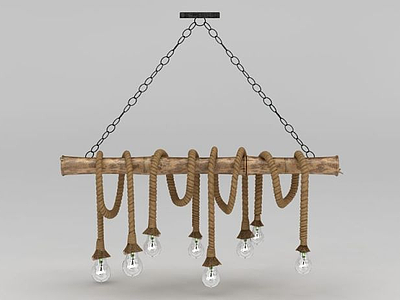 3d麻绳吊灯模型